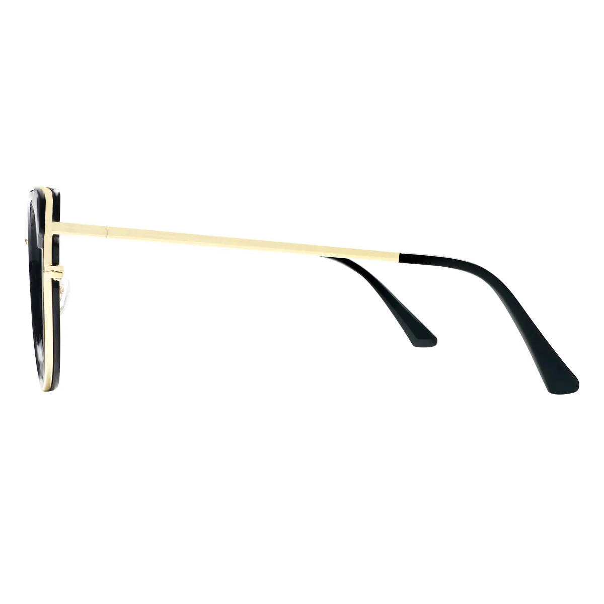 Square Black Gold Eyeglasses