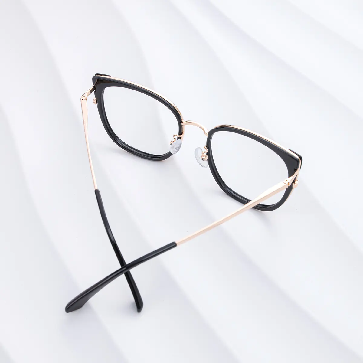 Square Black Gold Eyeglasses