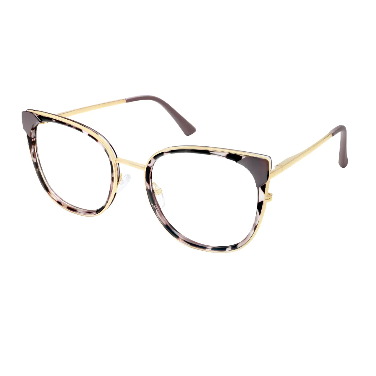 Square Tortoiseshell/Gold Eyeglasses