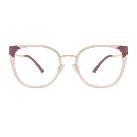 Square Pink/Gold Eyeglasses