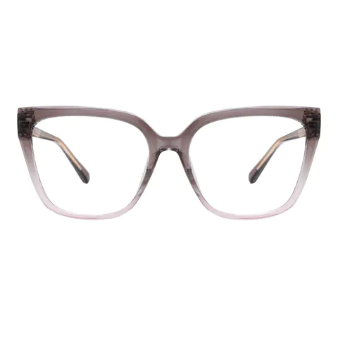 Square Transparent Gray/Transparent Pink Eyeglasses