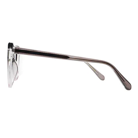 Square Transparent Gray/Transparent Pink Eyeglasses