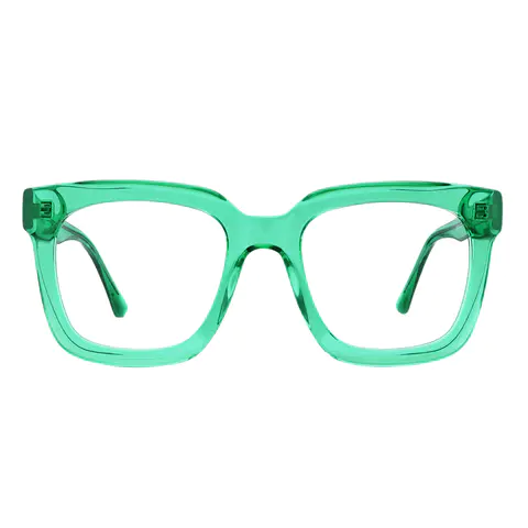 Square Green Eyeglasses