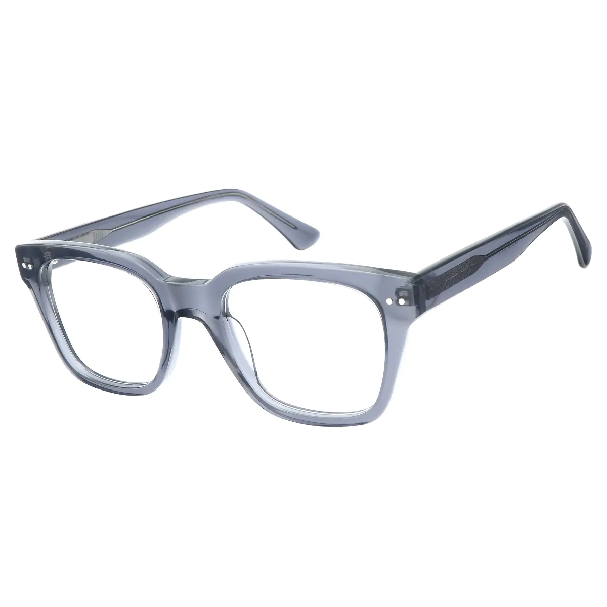 Square Transparent Gray Eyeglasses