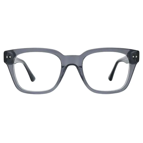Square Transparent Gray Eyeglasses