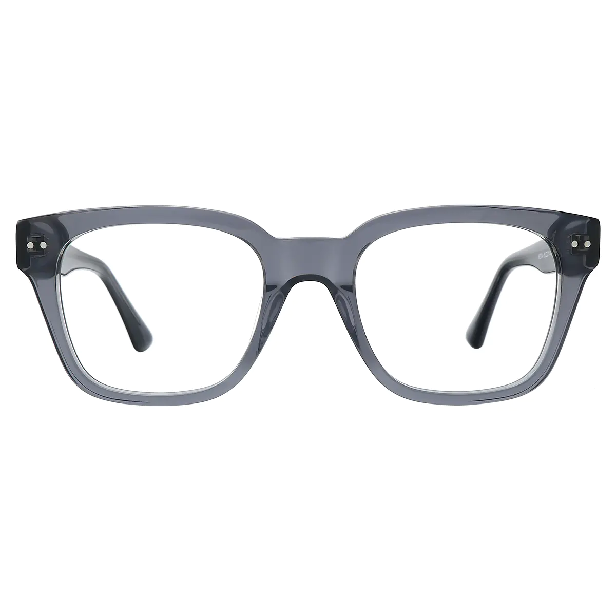Square Transparent Gray Eyeglasses