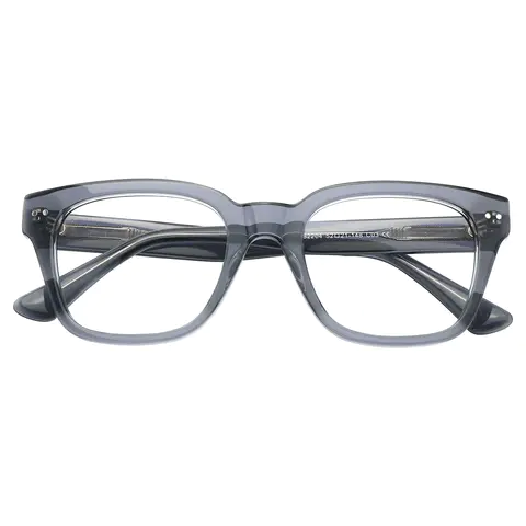 Square Transparent Gray Eyeglasses