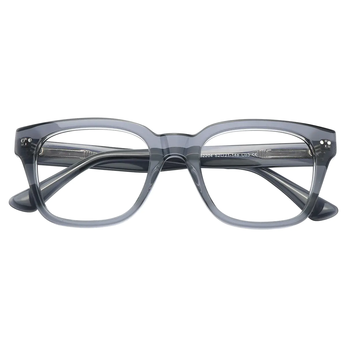 Square Transparent Gray Eyeglasses