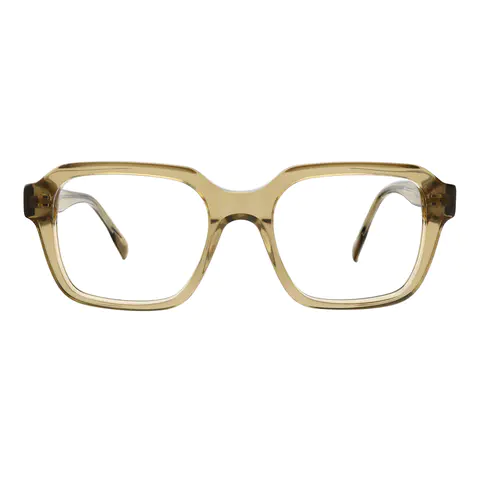 Square Light Brown Eyeglasses