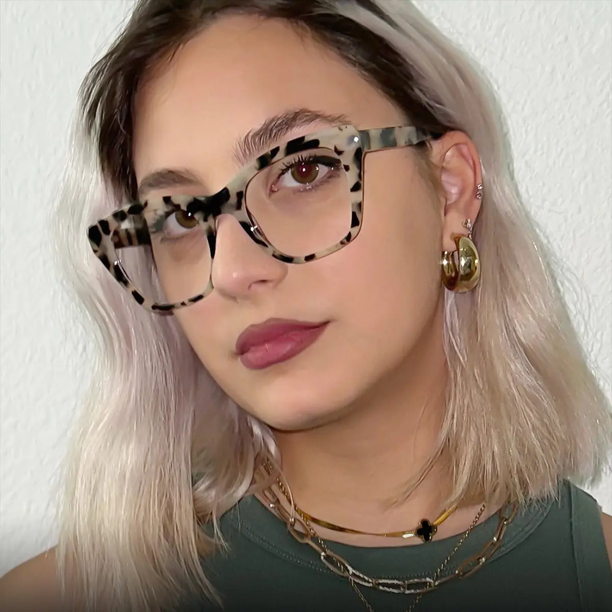 Square Ivory Tortoiseshell Eyeglasses