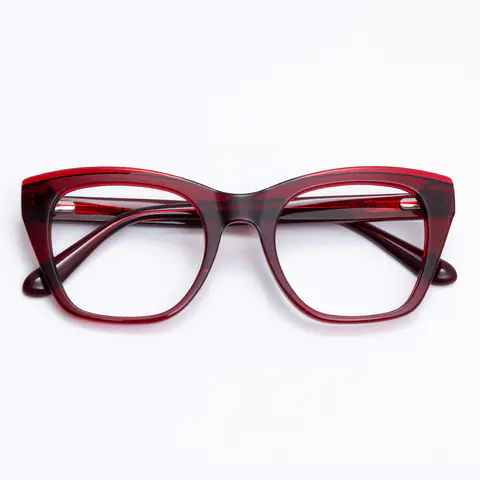 Square Red Eyeglasses