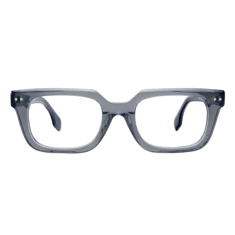 Rectangle Transparent Gray Eyeglasses