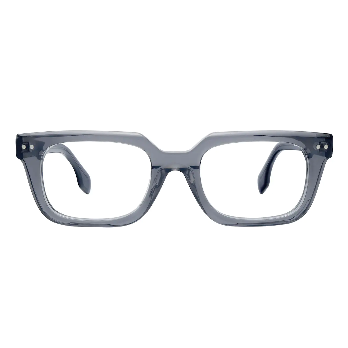 Rectangle Transparent Gray Eyeglasses