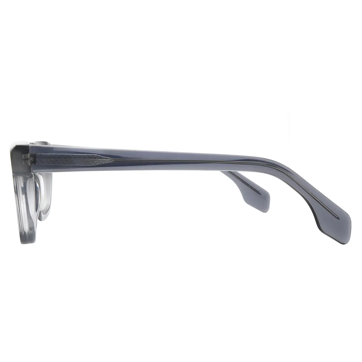 Rectangle Transparent Gray Eyeglasses