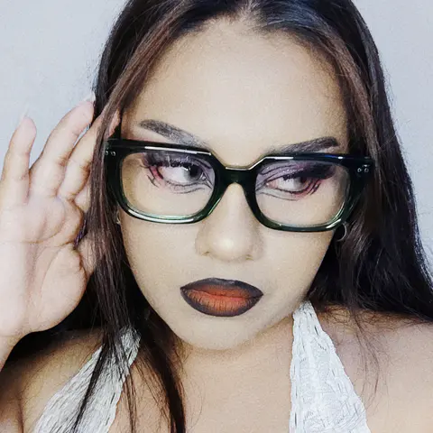 Rectangle Transparent Green Eyeglasses