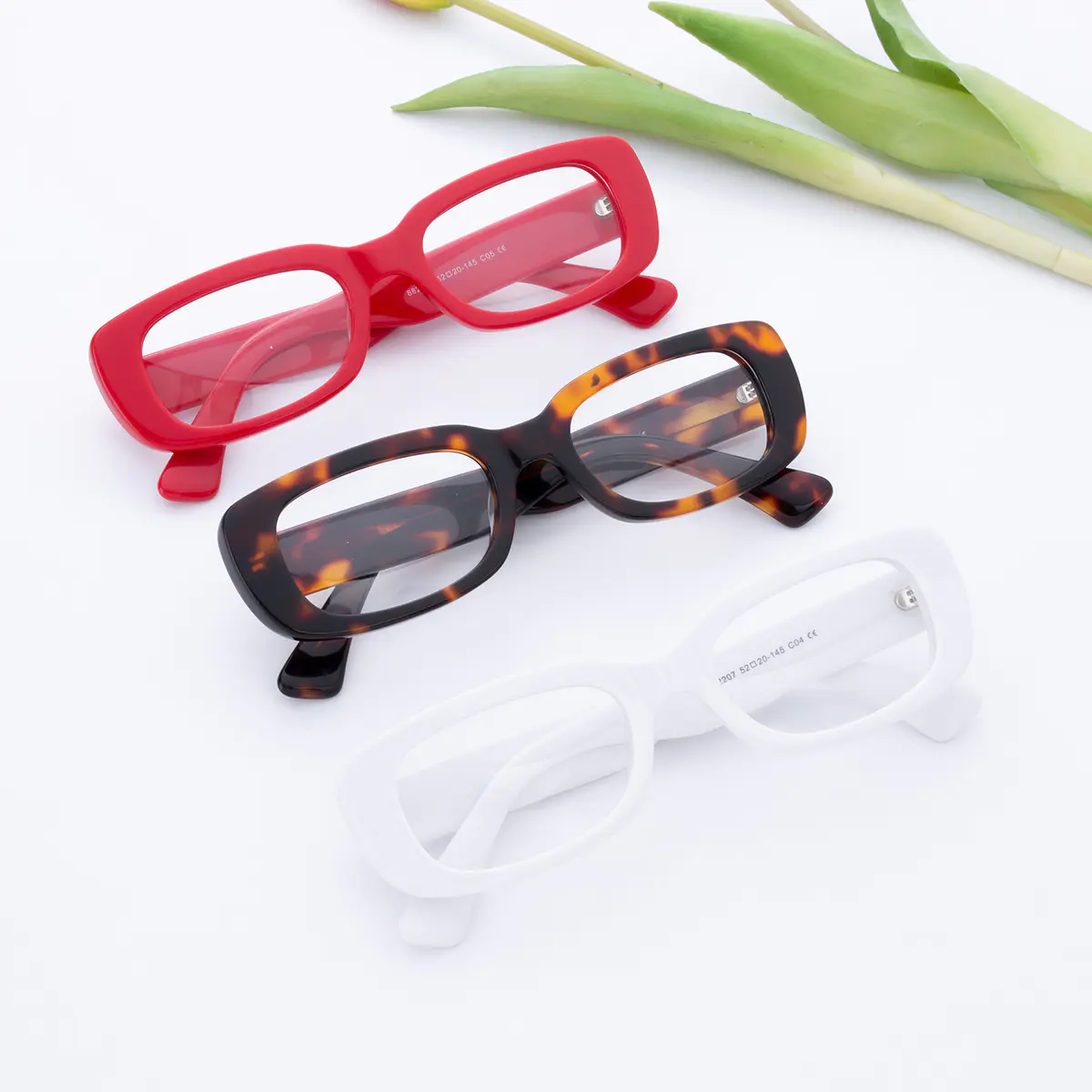 Rectangle White Eyeglasses