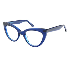 Cat-eye Transparent Blue Eyeglasses