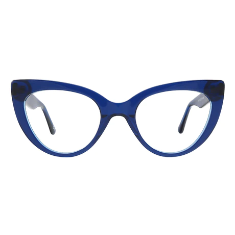 Cat-eye Transparent Blue Eyeglasses