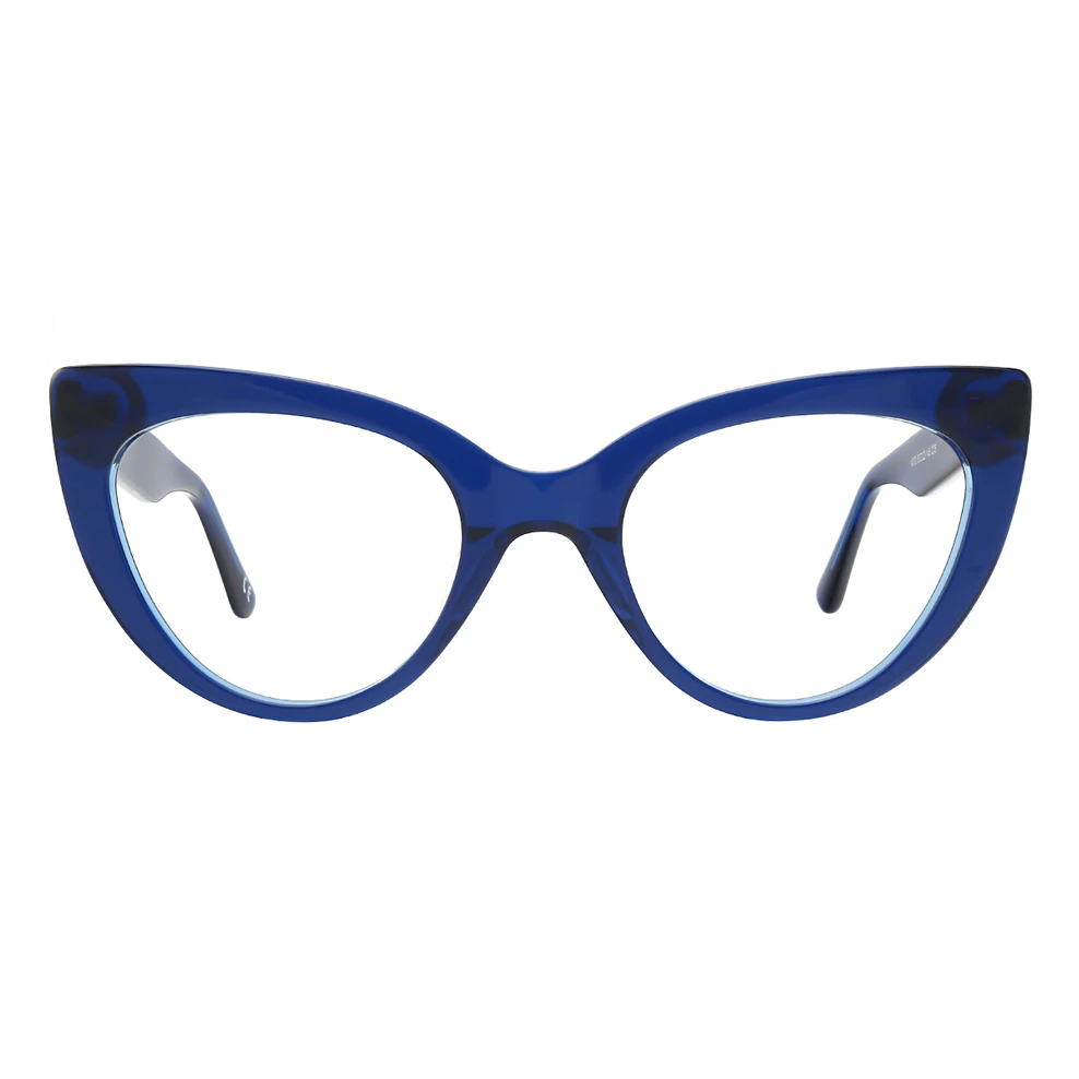 Cat-eye Transparent Blue Eyeglasses