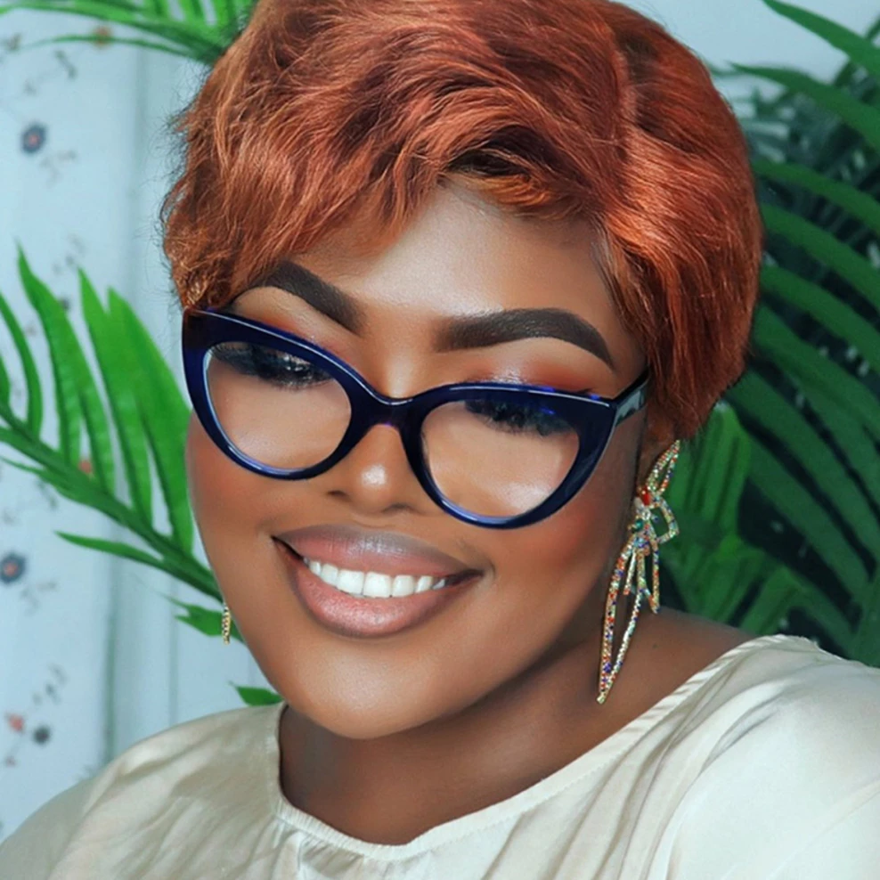 Cat-eye Transparent Blue Eyeglasses
