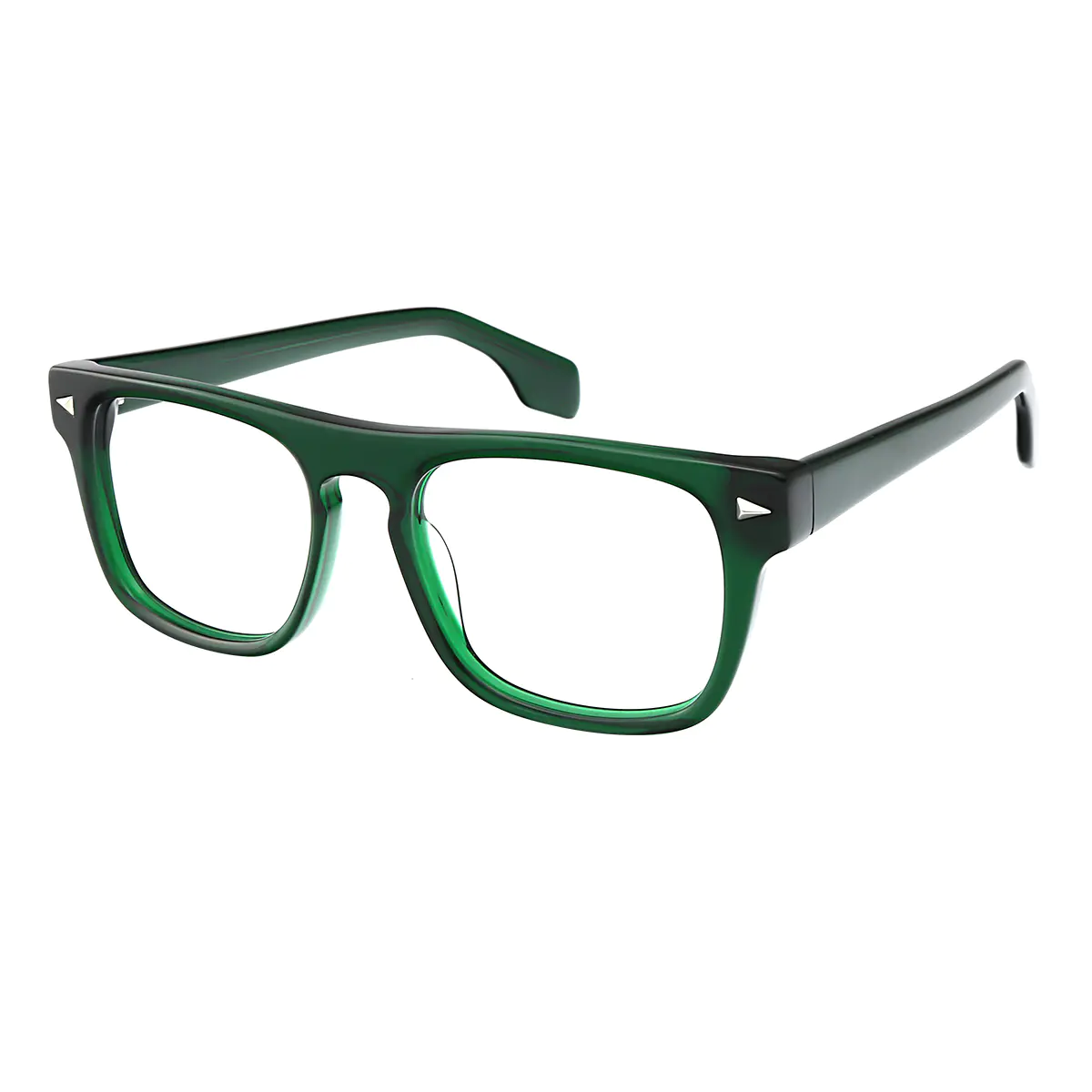 Rectangle Dark Green Eyeglasses