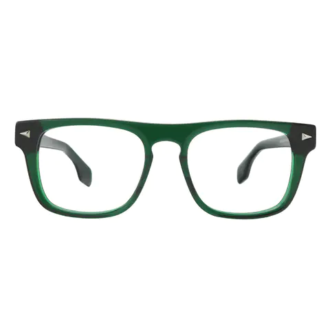 Rectangle Dark Green Eyeglasses