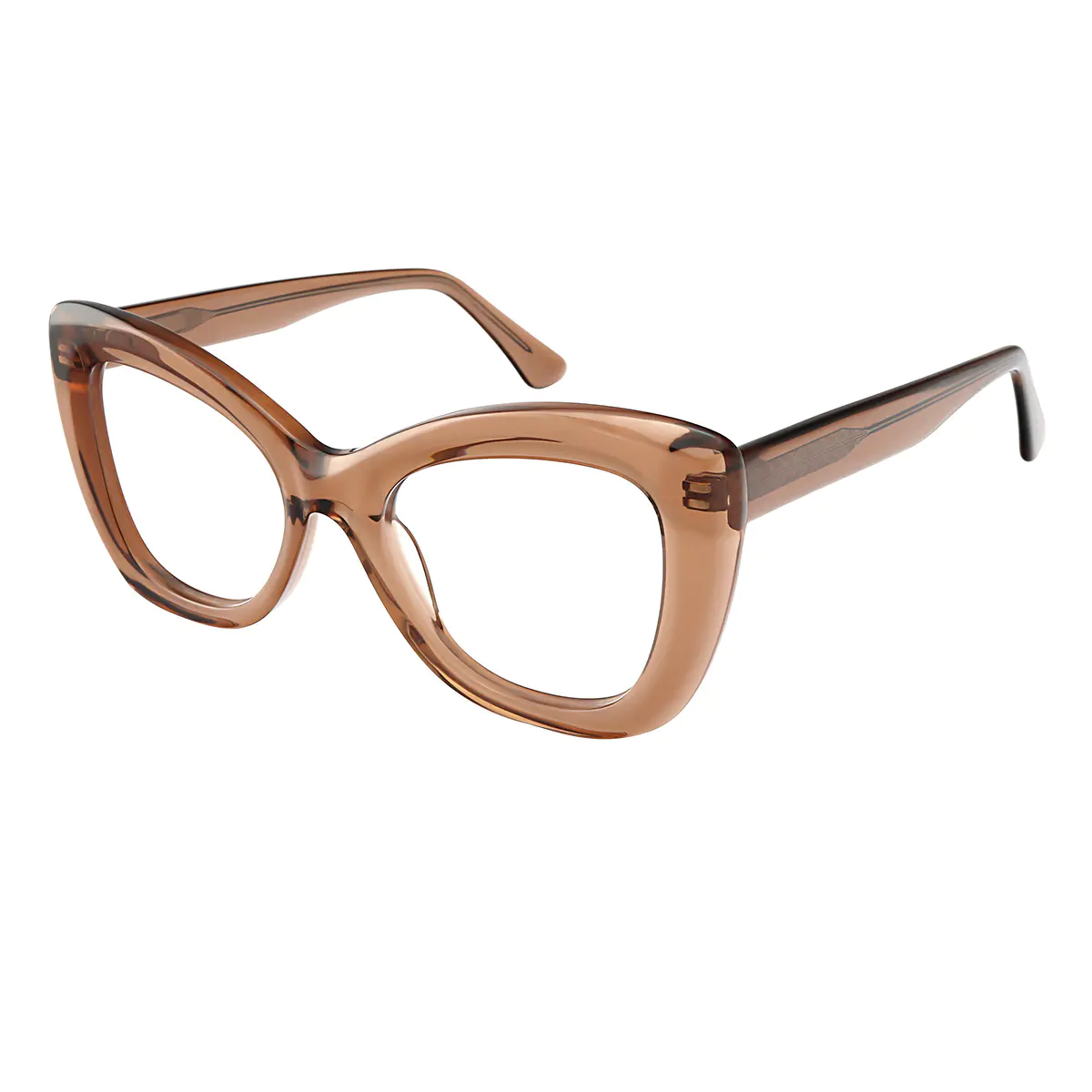 Cat-eye Light Brown Eyeglasses