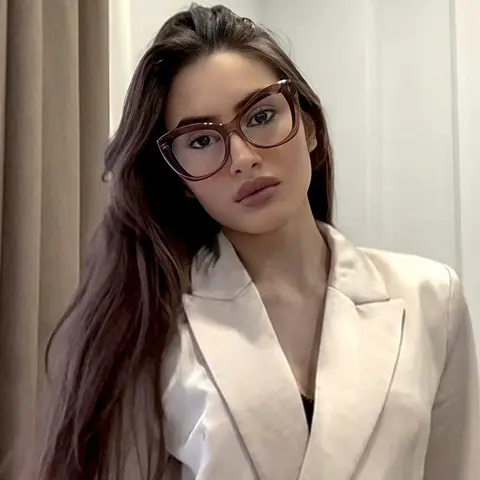 Cat-eye Light Brown Eyeglasses