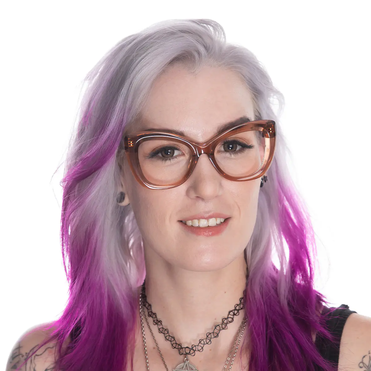Cat-eye Light Brown Eyeglasses