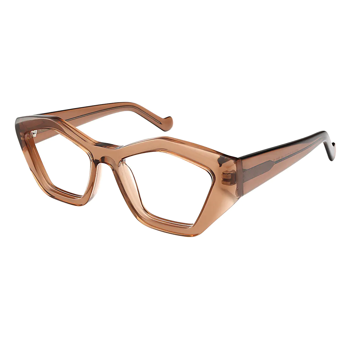 Geometric Transparent Amber Eyeglasses
