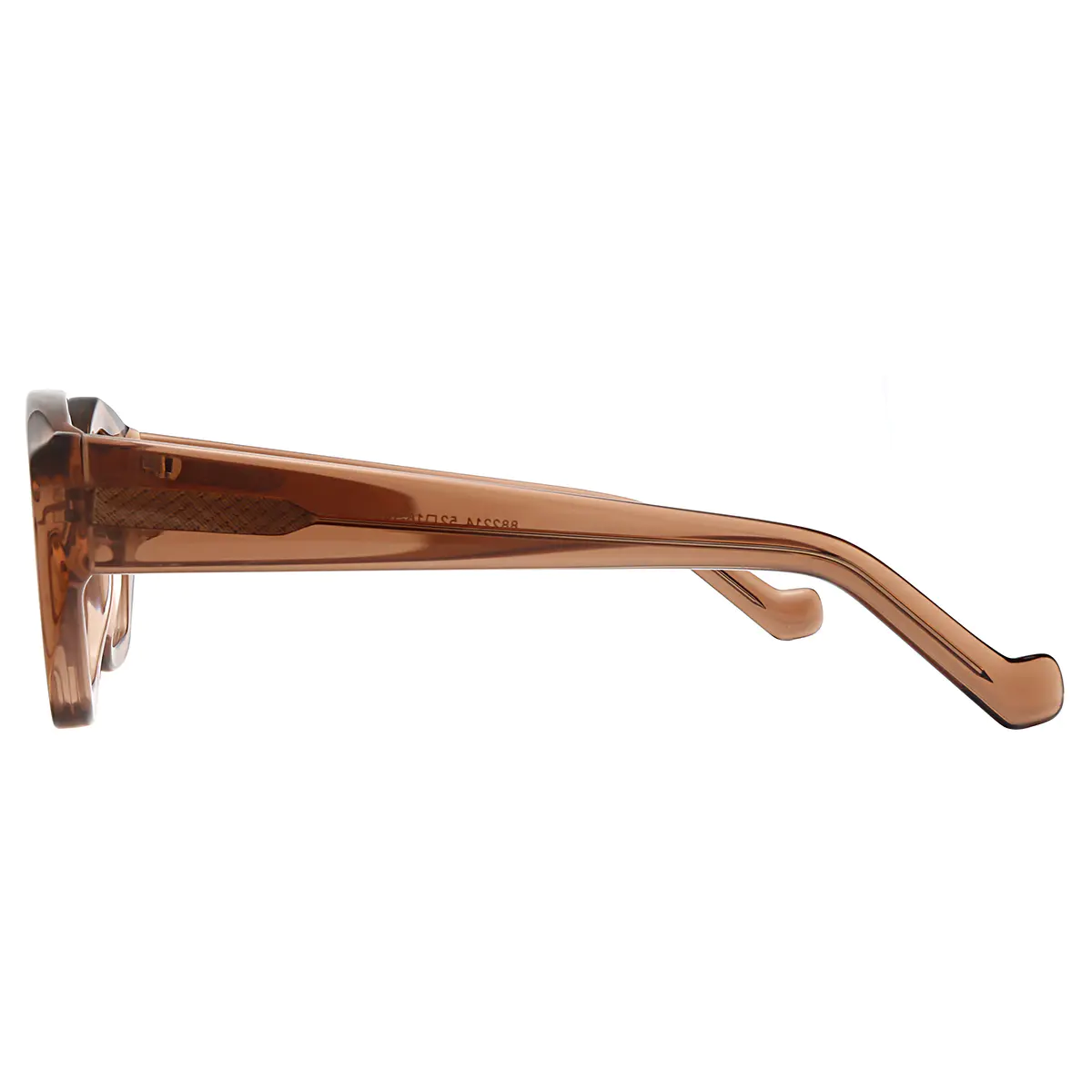 Geometric Transparent Amber Eyeglasses