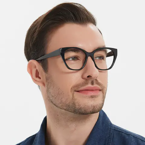 Oval Black Eyeglasses