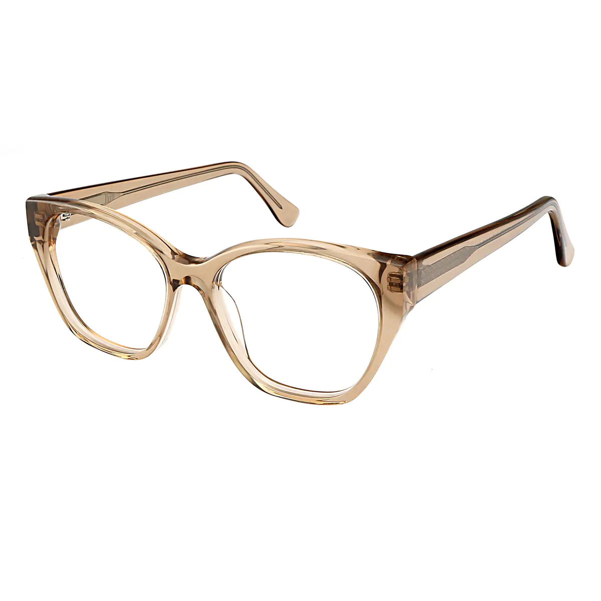 Oval Transparent Amber Eyeglasses