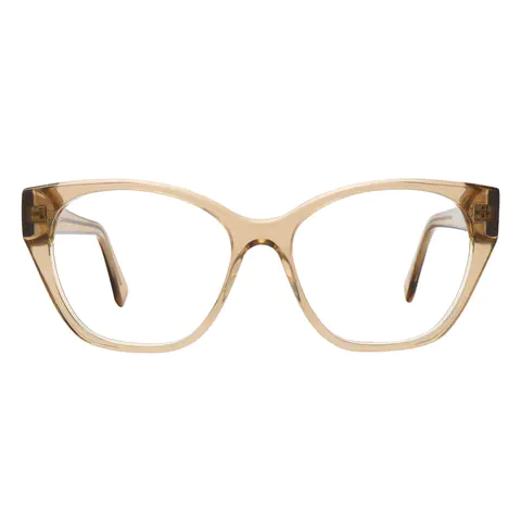 Oval Transparent Amber Eyeglasses