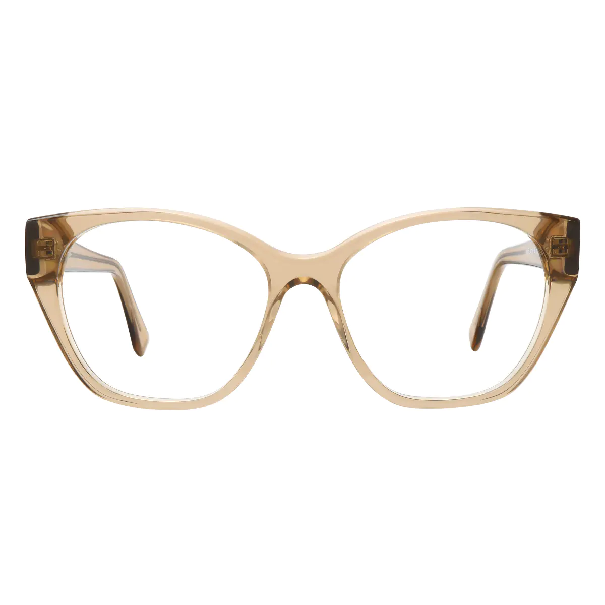 Oval Transparent Amber Eyeglasses