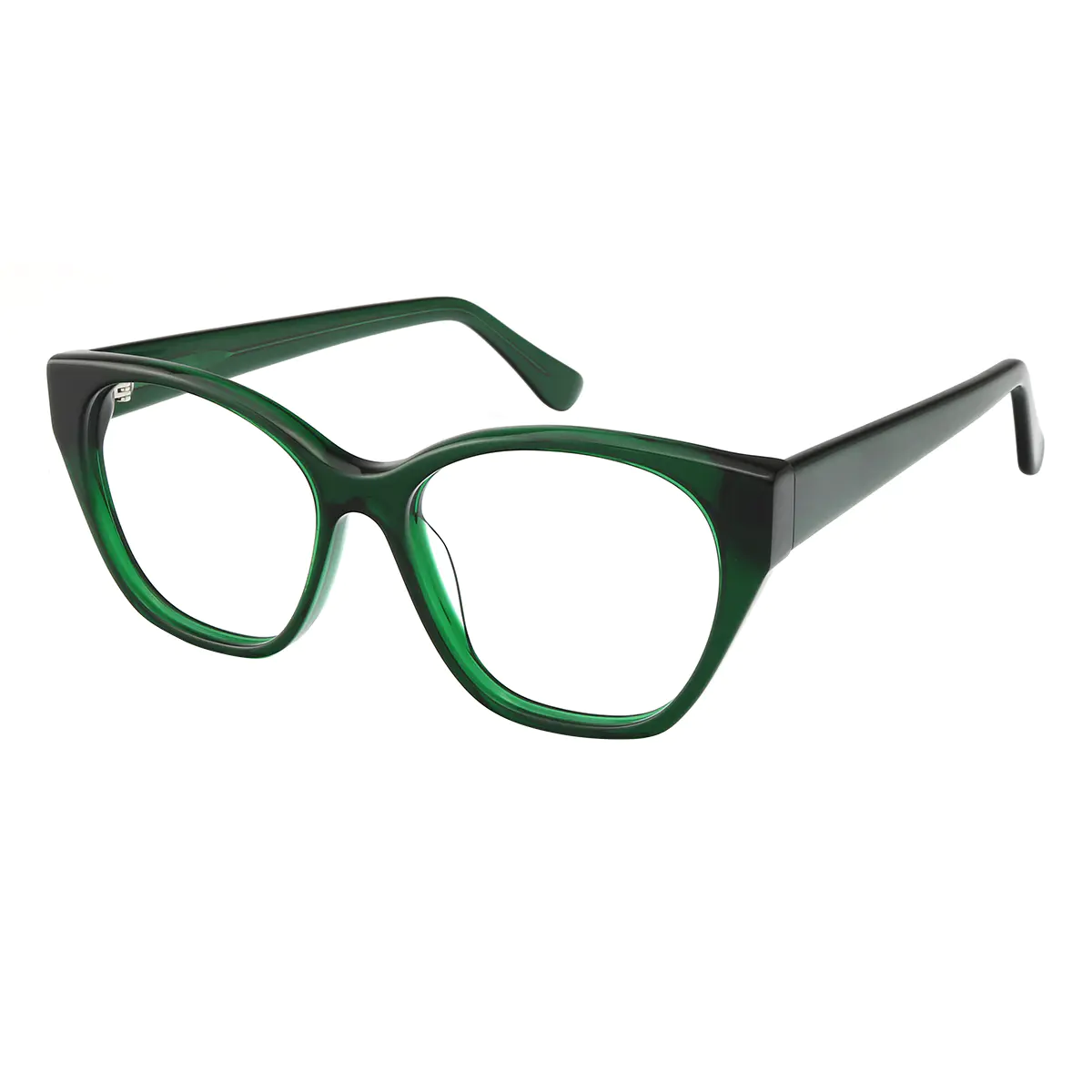 Oval Transparent Green Eyeglasses