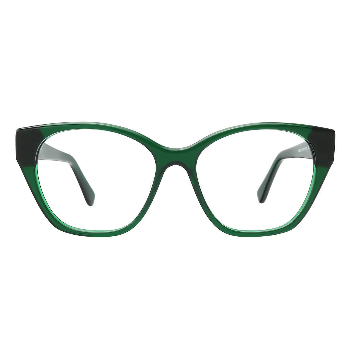 Oval Transparent Green Eyeglasses