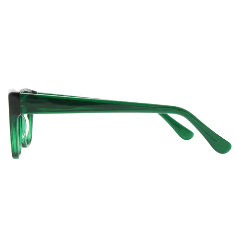 Oval Transparent Green Eyeglasses