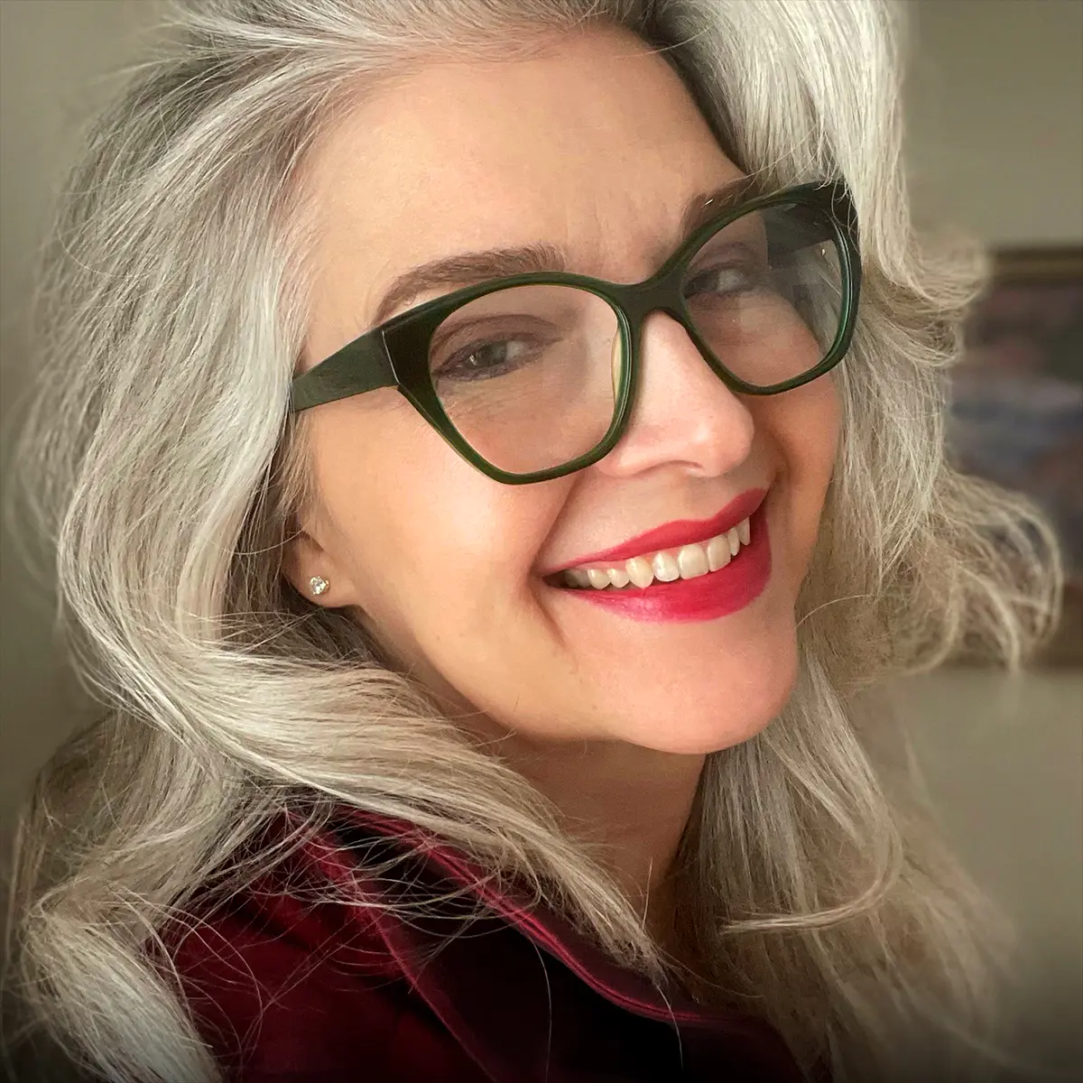 Oval Transparent Green Eyeglasses