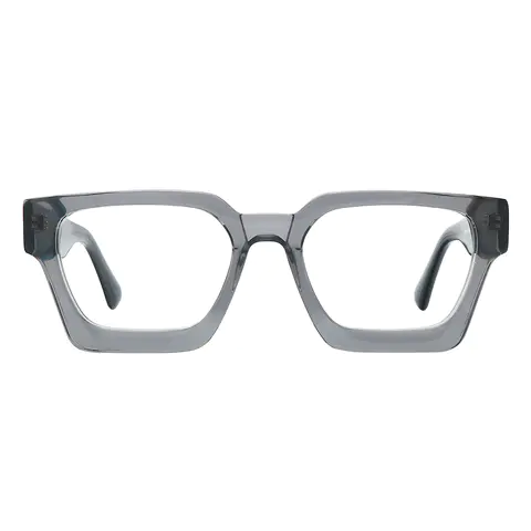 Rectangle Transparent Gray Eyeglasses
