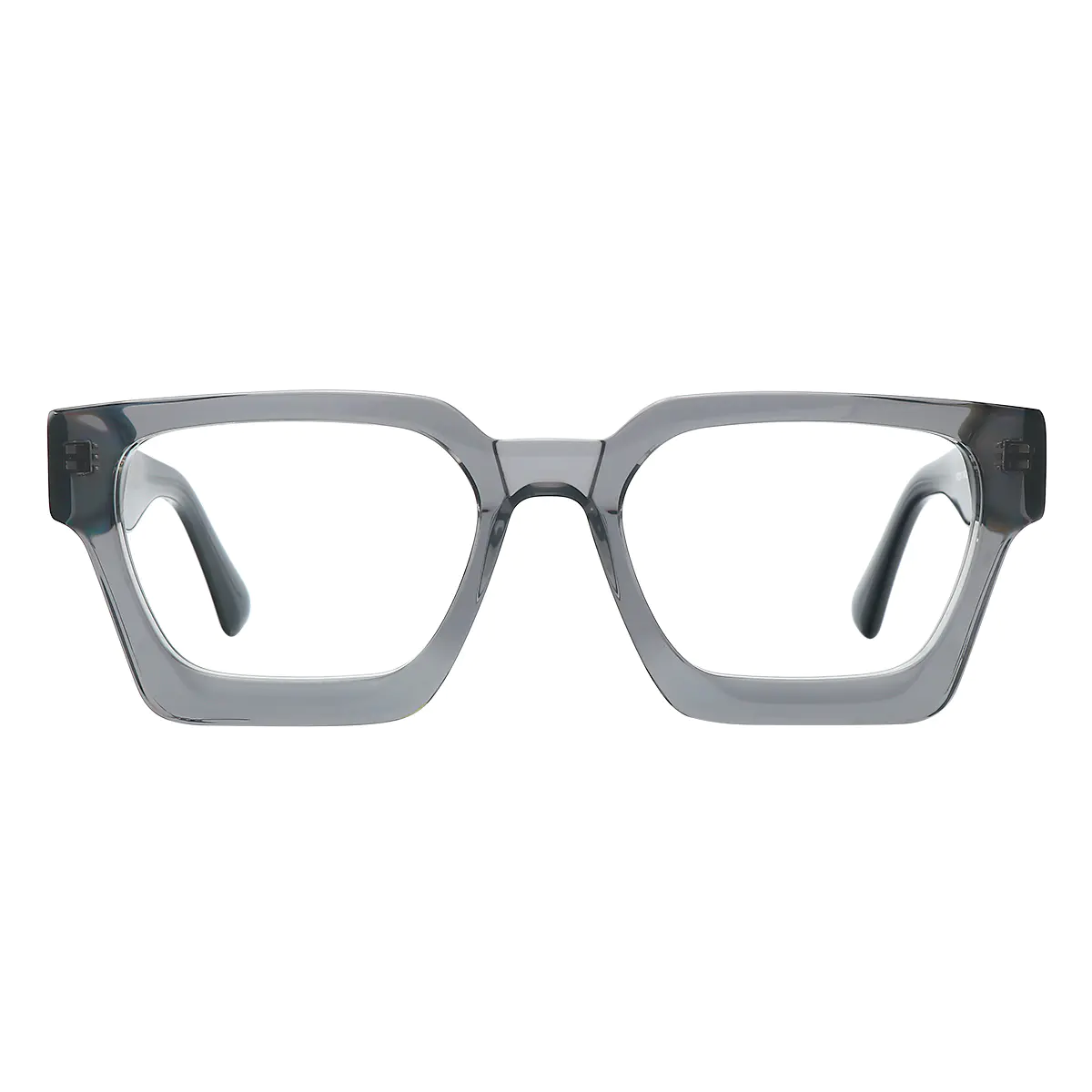 Rectangle Transparent Gray Eyeglasses