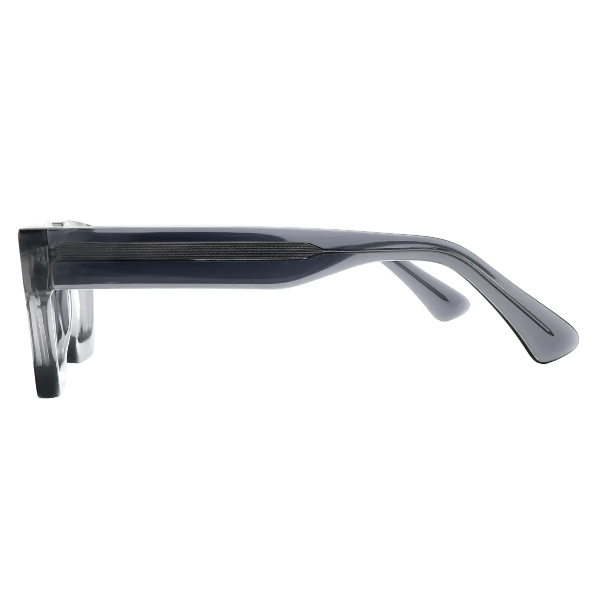 Rectangle Transparent Gray Eyeglasses
