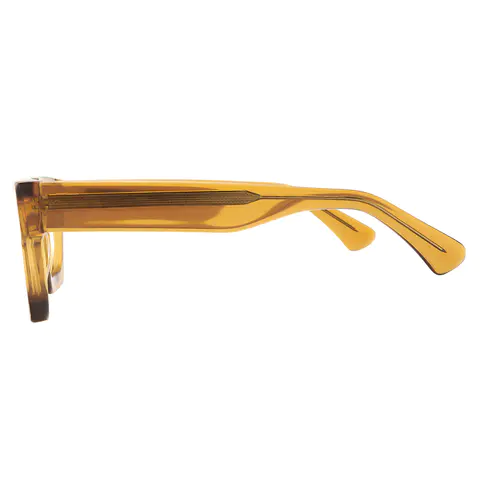 Rectangle Transparent Brown Eyeglasses