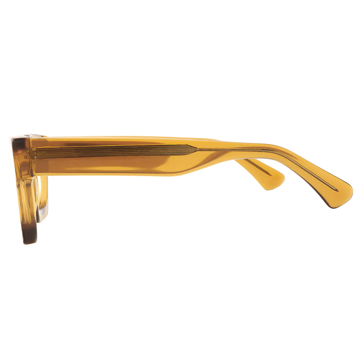 Rectangle Transparent Brown Eyeglasses