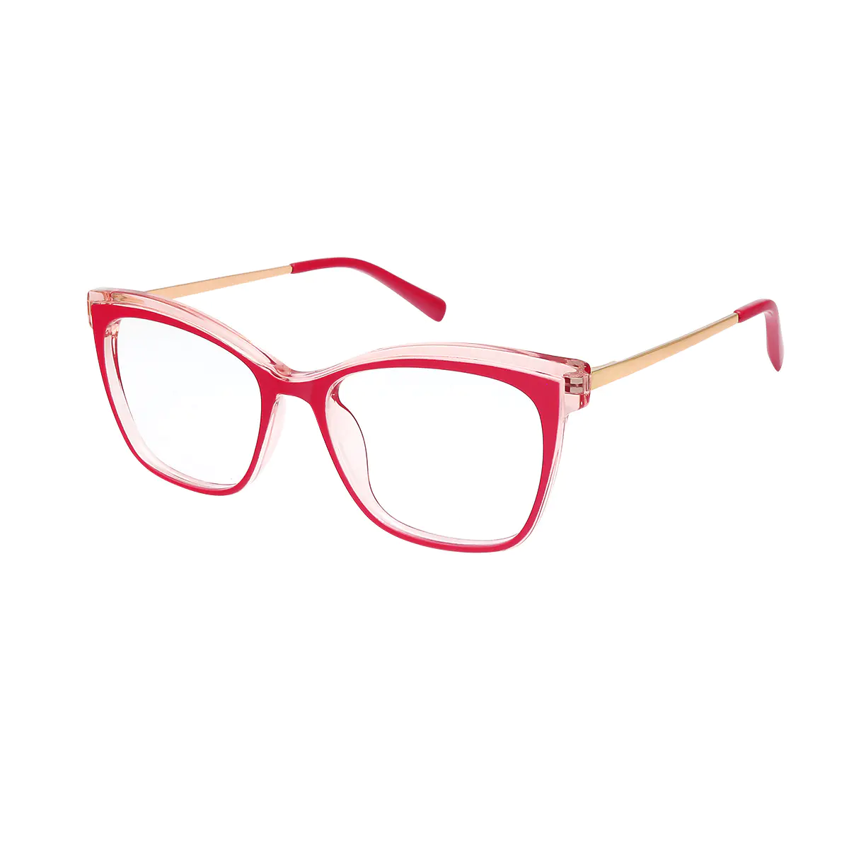 Cat-eye Transparent Pink Eyeglasses