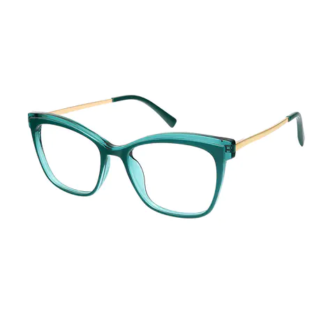Cat-eye Transparent Green Eyeglasses