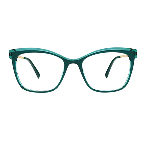 Cat-eye Transparent Green Eyeglasses