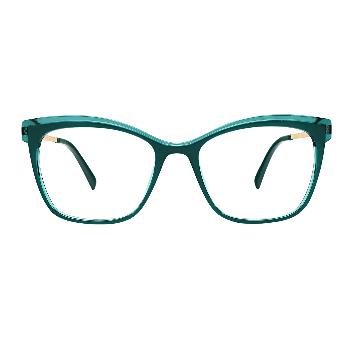 Cat-eye Transparent Green Eyeglasses