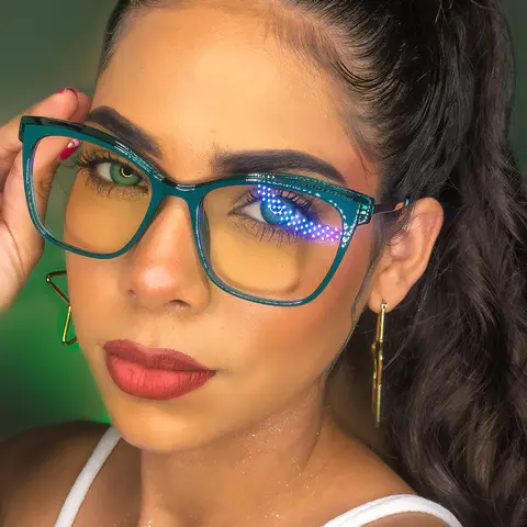 Cat-eye Transparent Green Eyeglasses
