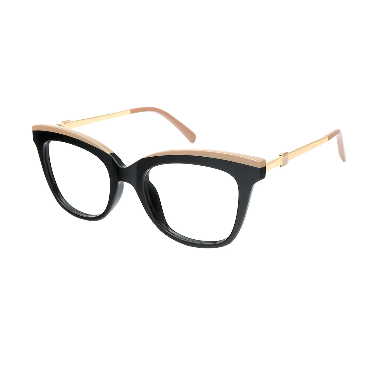 Cat-eye Black Gold Eyeglasses